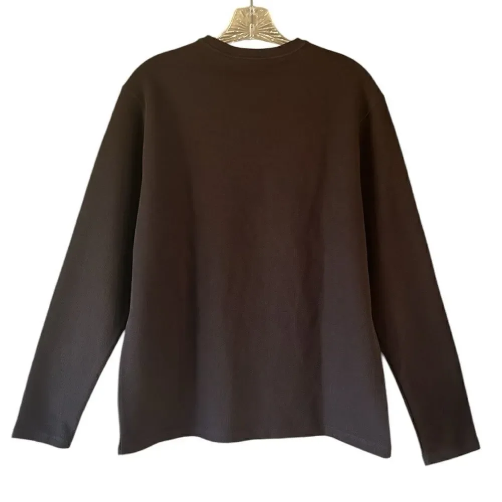 NEW Banana Republic Mens Brown Waffle Knit Crewneck Shirt